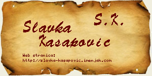 Slavka Kasapović vizit kartica